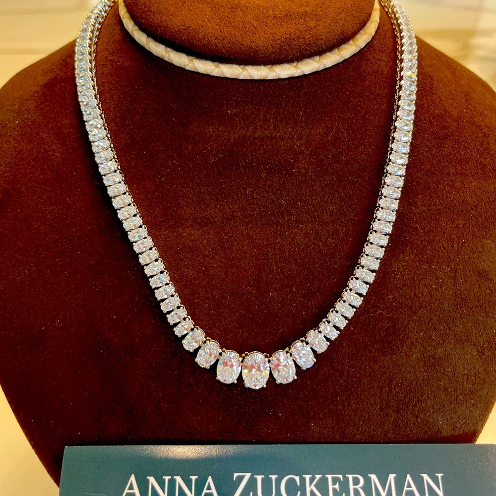 Anna Zuckerman Oval Tennis Necklace NWT